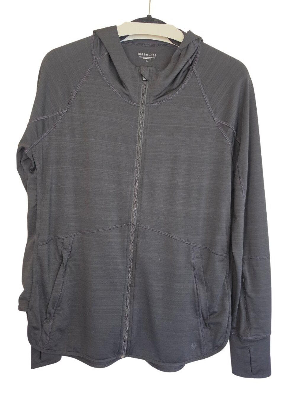 Athleta Zip Up Hoodie With Thumb Holes